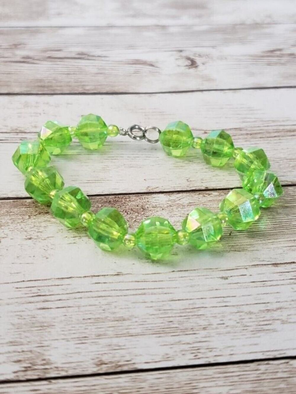 Child Size Girl's or Very Small Women's Bracelet - Green Bracelet